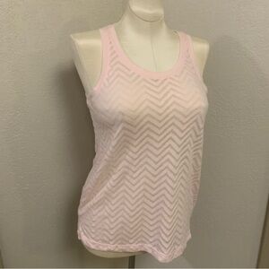 NEW GAP S Light Pink Sleeveless Sheer Chevron Stripe Tank Top